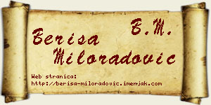 Beriša Miloradović vizit kartica